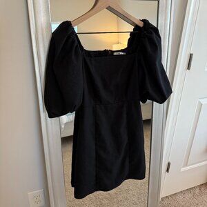 Mi Ami Women's Black Puff Sleeve Lined Little Mini Party Dress Size S